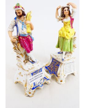 Couple Porte Plume en Porcelaine