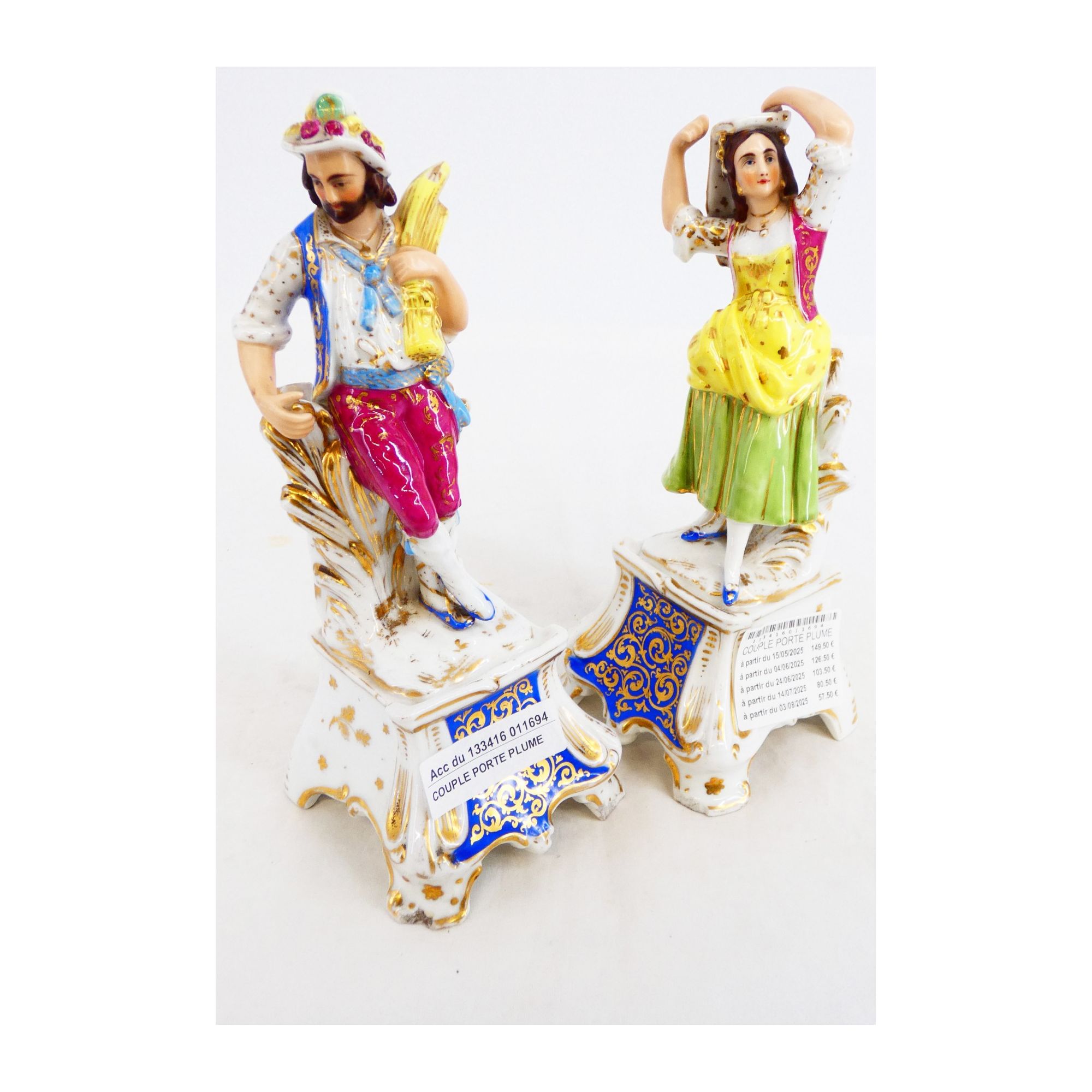 Couple Porte Plume en Porcelaine Couple Porte Plume en Porcelaine