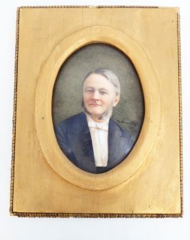 Portrait on Porcelain in a Golden Wood Frame FERY