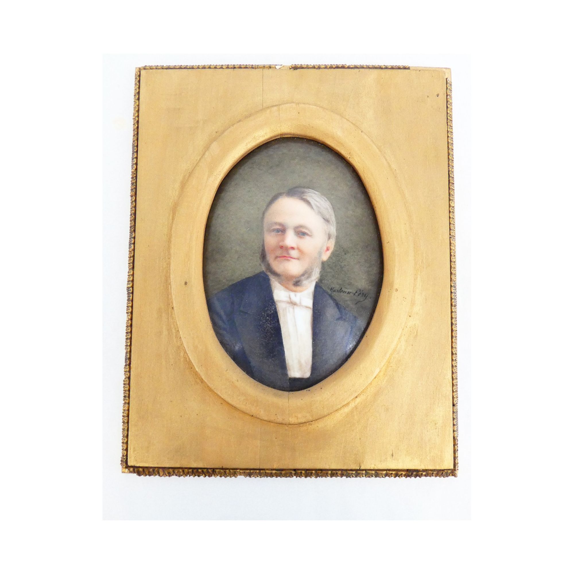 Portrait sur Porcelaine Cadre Bois Doré FERY Portrait sur Porcelaine Cadre Bois Doré FERY