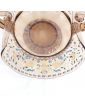 1900 Enameled Cup with 2 Handles in Smoked Glass