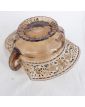 1900 Enameled Cup with 2 Handles in Smoked Glass