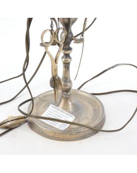 Lampe à Huile en Laiton Électrifiée