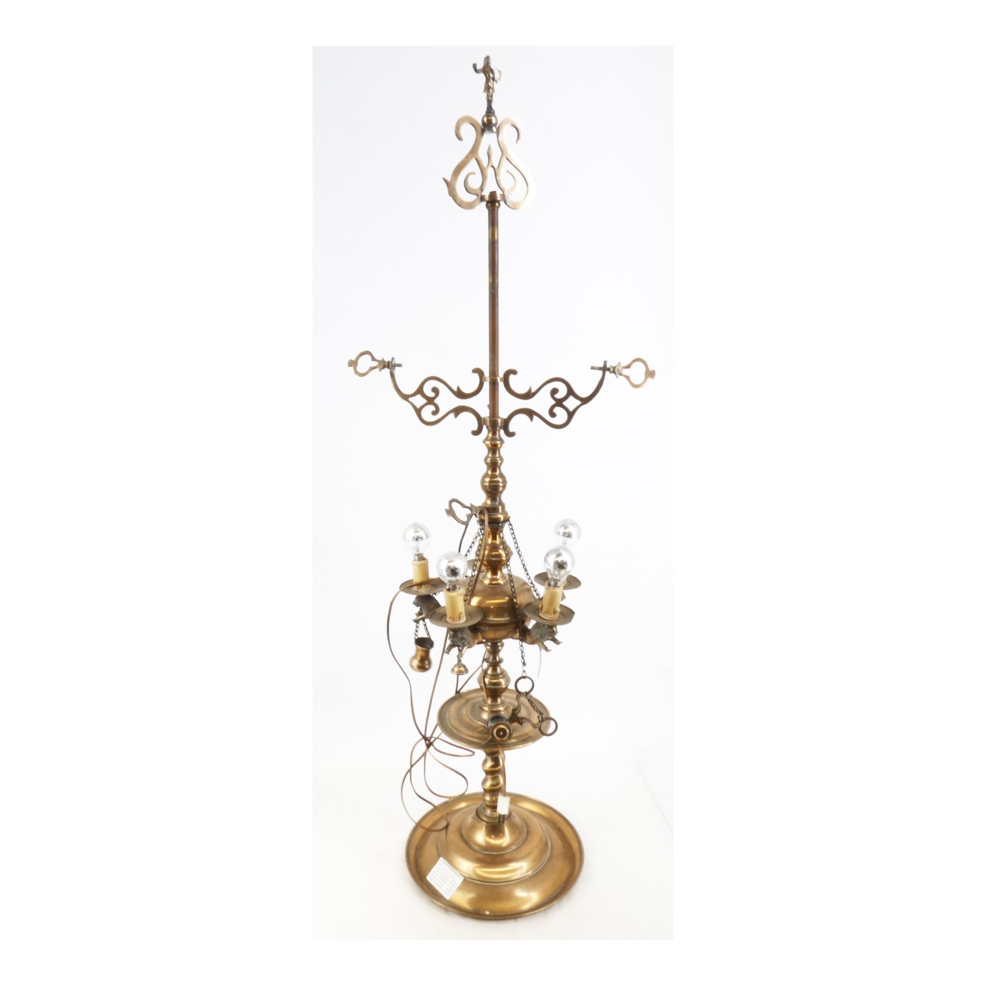 Grande Lampe à Huile en Bronze Électrifiée Grande Lampe à Huile en Bronze Électrifiée