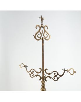 Grande Lampe à Huile en Bronze Électrifiée