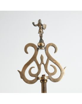 Grande Lampe à Huile en Bronze Électrifiée