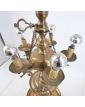 Grande Lampe à Huile en Bronze Électrifiée