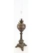 Grande Lampe à Pétrole en Laiton Argenté