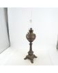 Large Silver-Plated Brass Kerosene Lamp