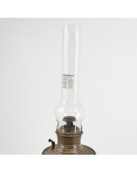 Grande Lampe à Pétrole en Laiton Argenté