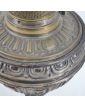 Large Silver-Plated Brass Kerosene Lamp