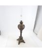 Grande Lampe à Pétrole en Laiton Argenté