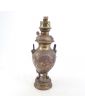 Lampe à Pétrole en Bronze Décor Asie Sans Verre