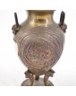 Lampe à Pétrole en Bronze Décor Asie Sans Verre