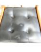 Série de 4 Chaises Assise en Skaï Noir Capitonnée Danoise