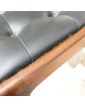 Série de 4 Chaises Assise en Skaï Noir Capitonnée Danoise