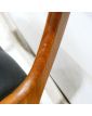Série de 4 Chaises Assise en Skaï Noir Capitonnée Danoise