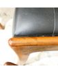 Série de 4 Chaises Assise en Skaï Noir Capitonnée Danoise