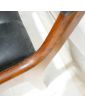 Série de 4 Chaises Assise en Skaï Noir Capitonnée Danoise