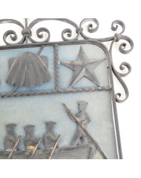 Metal Coat of Arms with Whale Decor