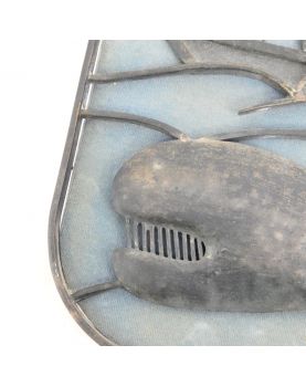 Metal Coat of Arms with Whale Decor