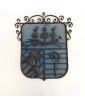 Blason Armoirie en Métal Noir Décor au Lion