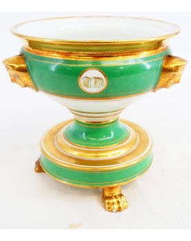 Confiturier en Porcelaine de Paris Vert