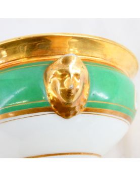 Confiturier en Porcelaine de Paris Vert