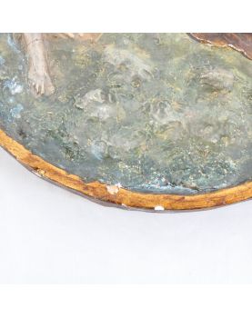Pair of Religious Plaster Medallions