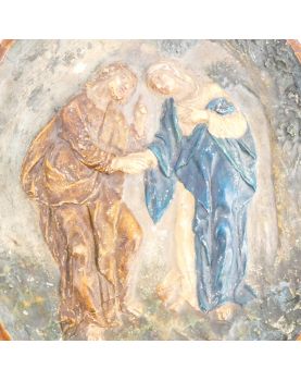 Pair of Religious Plaster Medallions