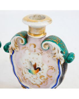 Paire de Petits Vases Bouteille en Porcelaine sans Bouchons