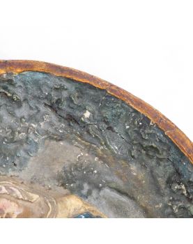 Pair of Religious Plaster Medallions