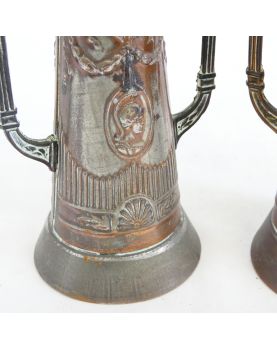 Paire de Petits Vases en Métal 1900