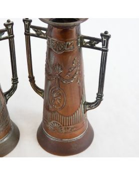 Paire de Petits Vases en Métal 1900