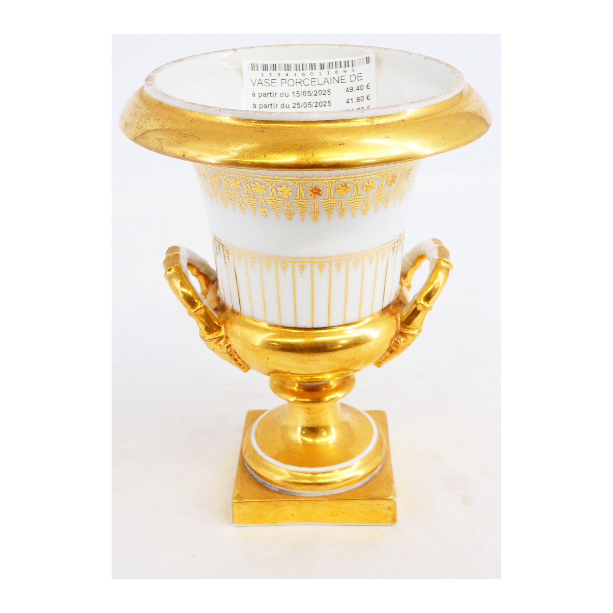 Vase en Porcelaine de Paris Doré Vase en Porcelaine de Paris Doré