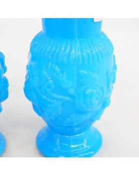 Pair of Small Blue Opaline Vases