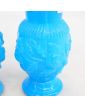 Paire de Petits Vases en Opaline Bleue