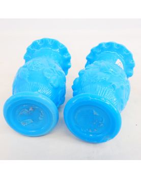 Pair of Small Blue Opaline Vases