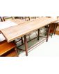 Metal Console Table with Handcrafted Oak Top