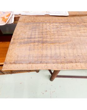 Console en Métal Plateau en Chêne Artisanale