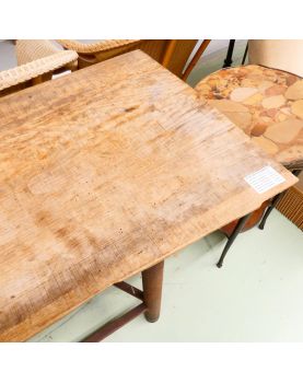 Console en Métal Plateau en Chêne Artisanale