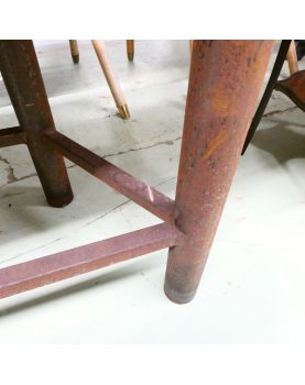 Metal Console Table with Handcrafted Oak Top