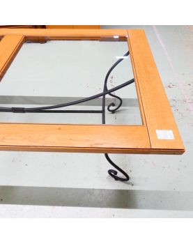 Wrought Iron Table with 2 Glass Tops