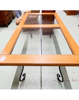 Table en Fer Forgé 2 Plateaux en Verre