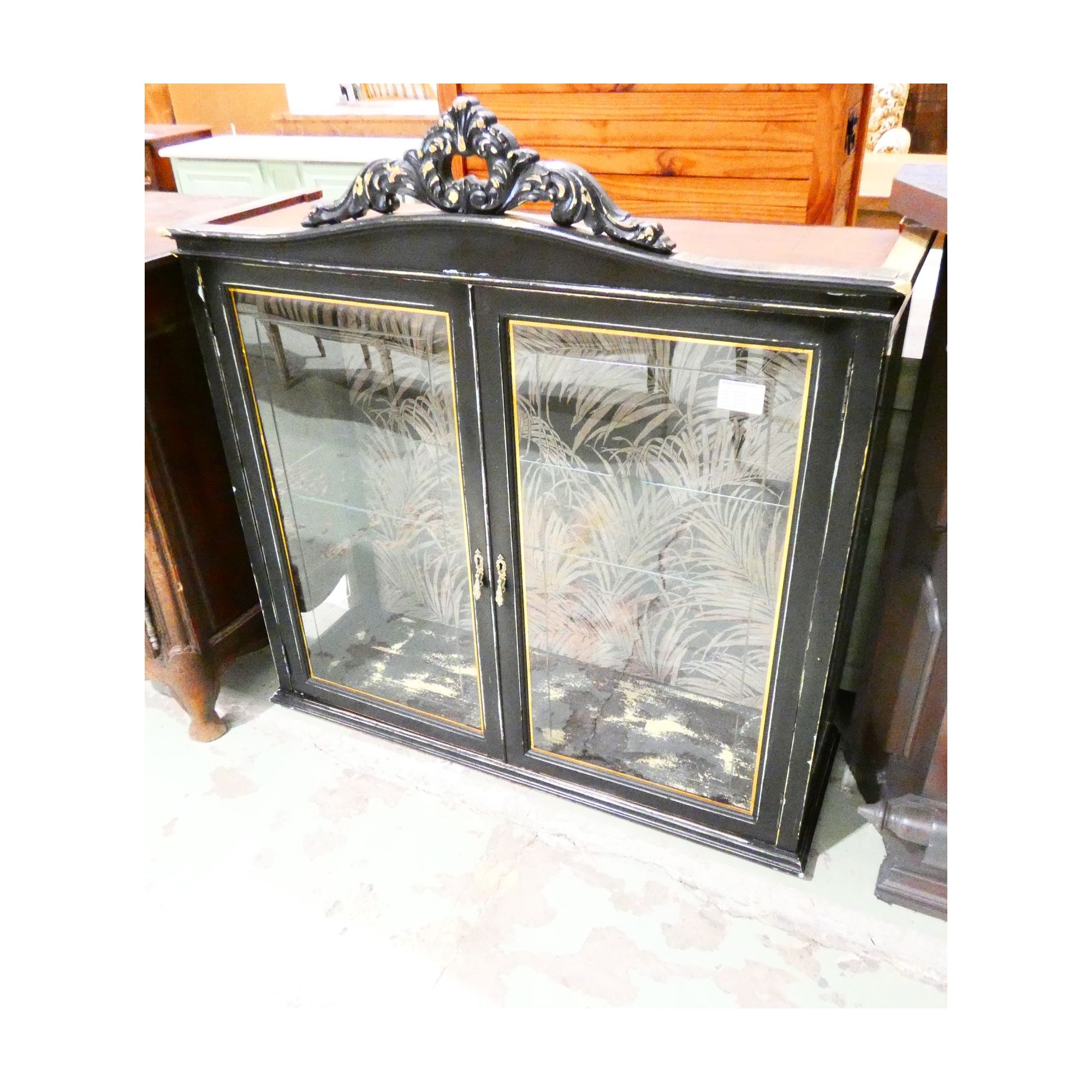 Vitrine 2 Portes Vitrées Noire avec Clé Vitrine 2 Portes Vitrées Noire avec Clé