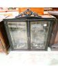 Black Display Cabinet with 2 Glass Doors and Key