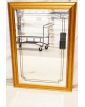 Rectangular Mirror with Gold and Decorated Frame