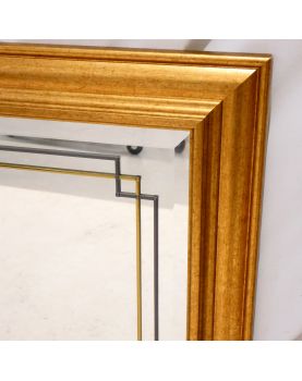 Miroir Rectangulaire Cadre Doré et Decoré