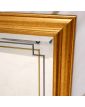 Rectangular Mirror with Gold and Decorated Frame