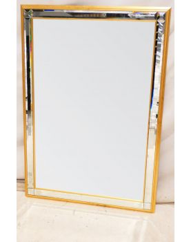 Miroir Rectangulaire à Parcloses Cadre Doré Biseauté